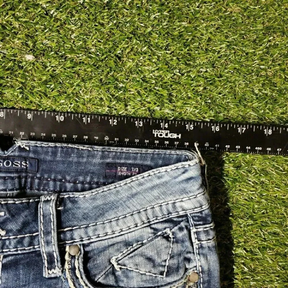 VIGOSS Capri Women Size 7/8 Blue The Dallas Capri Stretch Distressed - Picture 7 of 10